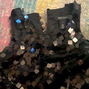 Black square sequin dress